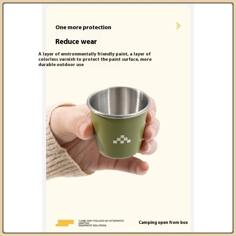 

Stainless Steel Camping Cup Portable Outdoor Tea Coffee Wine Cup Lightweight Cookware for Hiking
