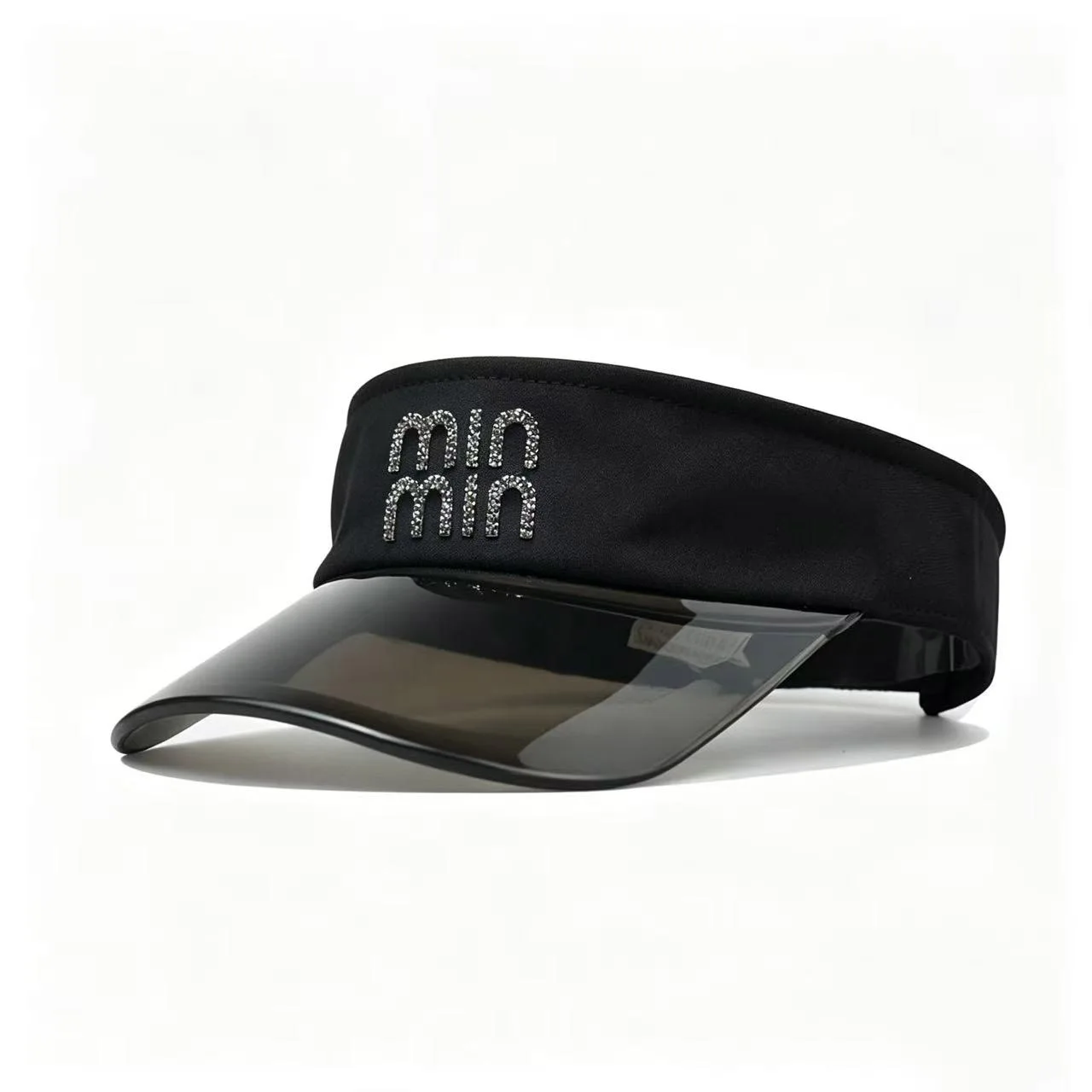 New With Diamond Summer Transparent Brim Woman's UV Resistant Fashion Sun Protection Cap Men's Commuting Tidal Current Visor Hat