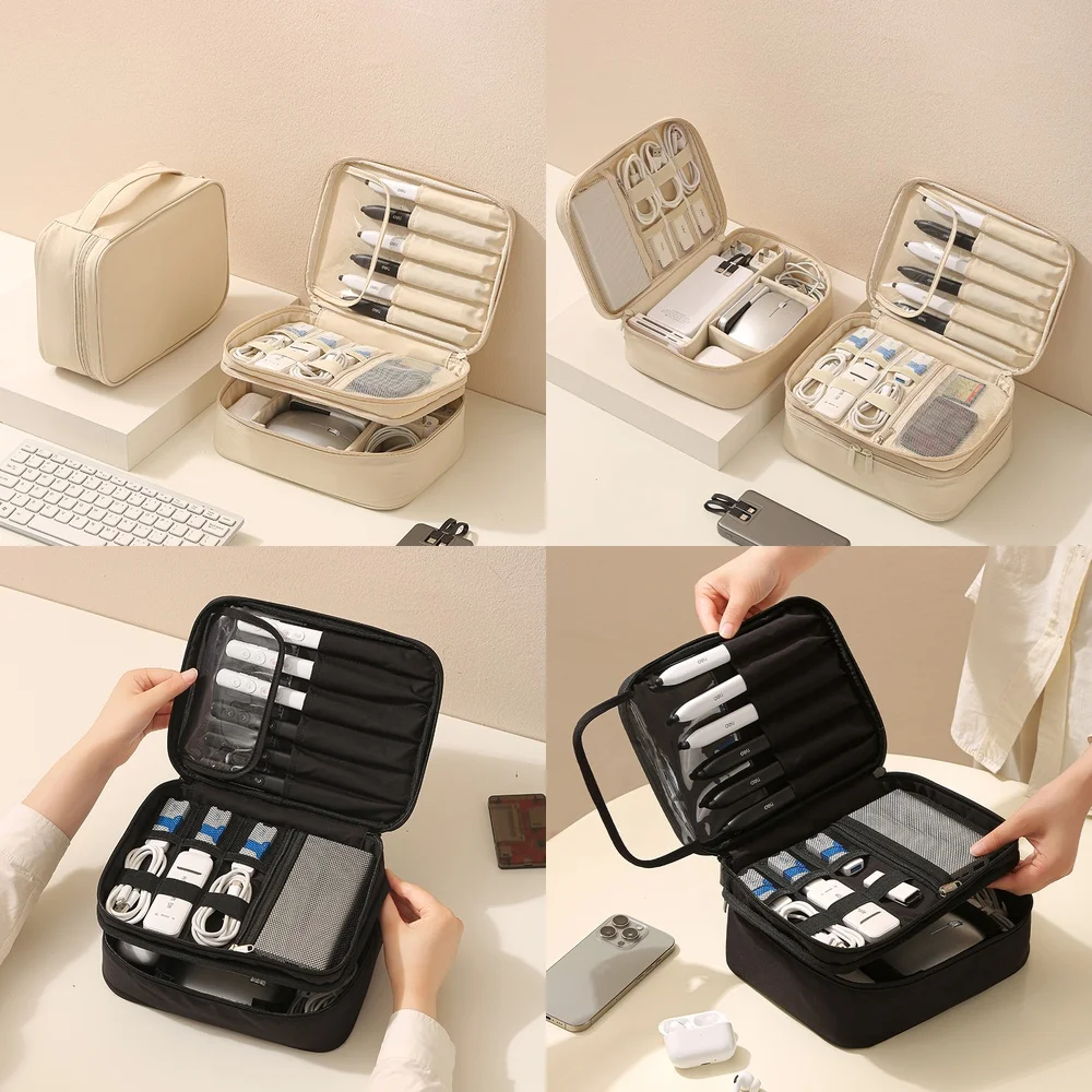 Thick Oxford Fabric Multi Functional Travel ID Card Holder Organizer for Passport Driver License Credit Cards Power Bank
