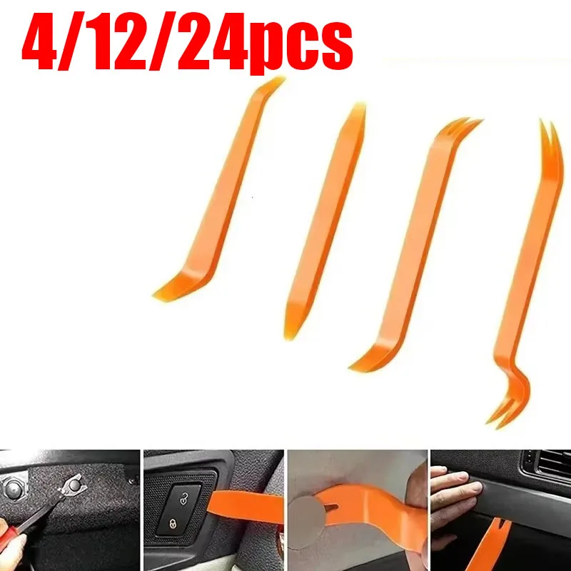 4/8/12/24pcs Universal Plastic Trim Removal Tool Kit Non-Scratch Pry Tools For Car Interior Panel Door Clips Dash Disassembly
