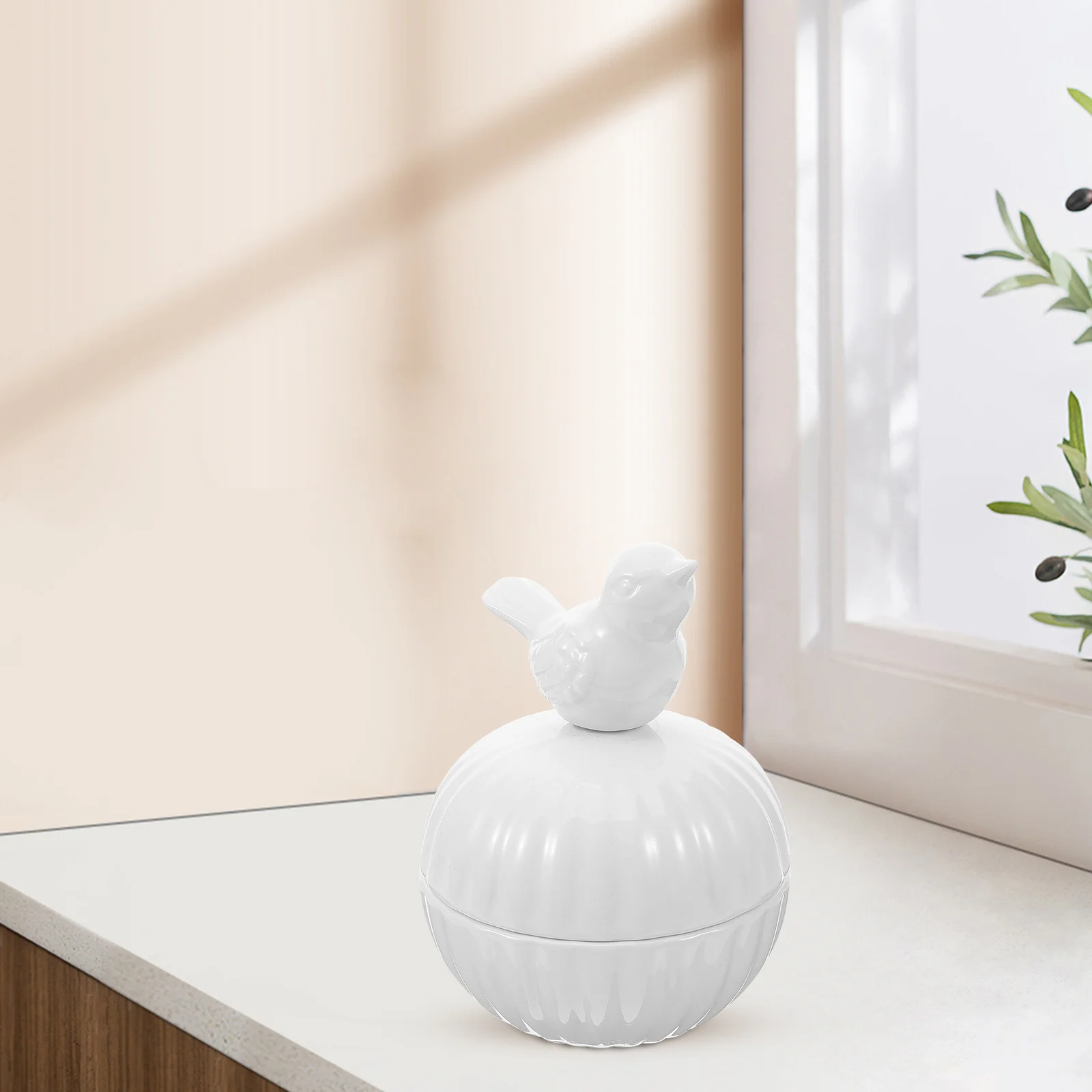 

Exquisite Craft Ceramic Jewelry Box Bird Theme Storage Solution for Small Accessories Decorative Desktop Display Case Organizer