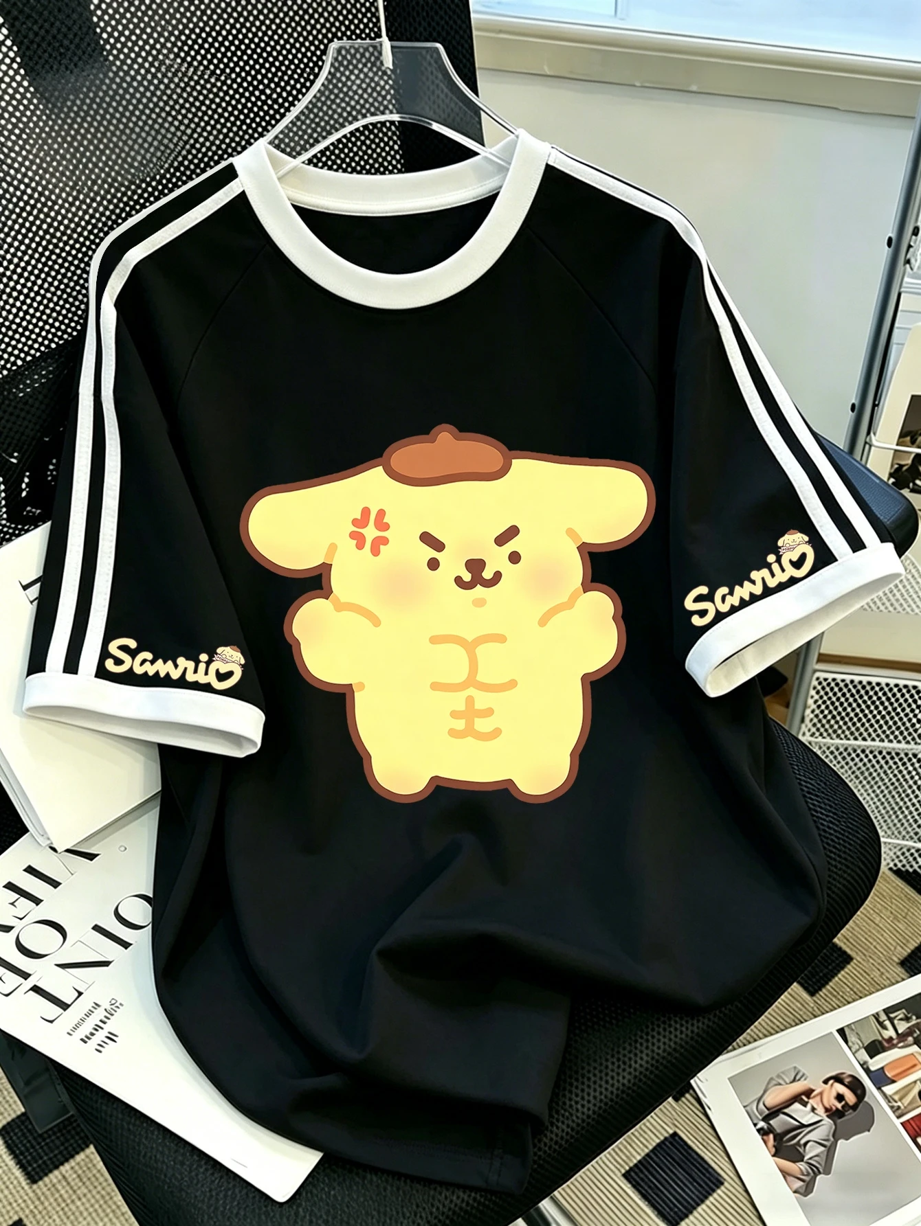 Cute Kawaii Hello Kitty Print Series Printed Character T-shirt, Cute and Fashionable Trend, The First Choice for Shopping