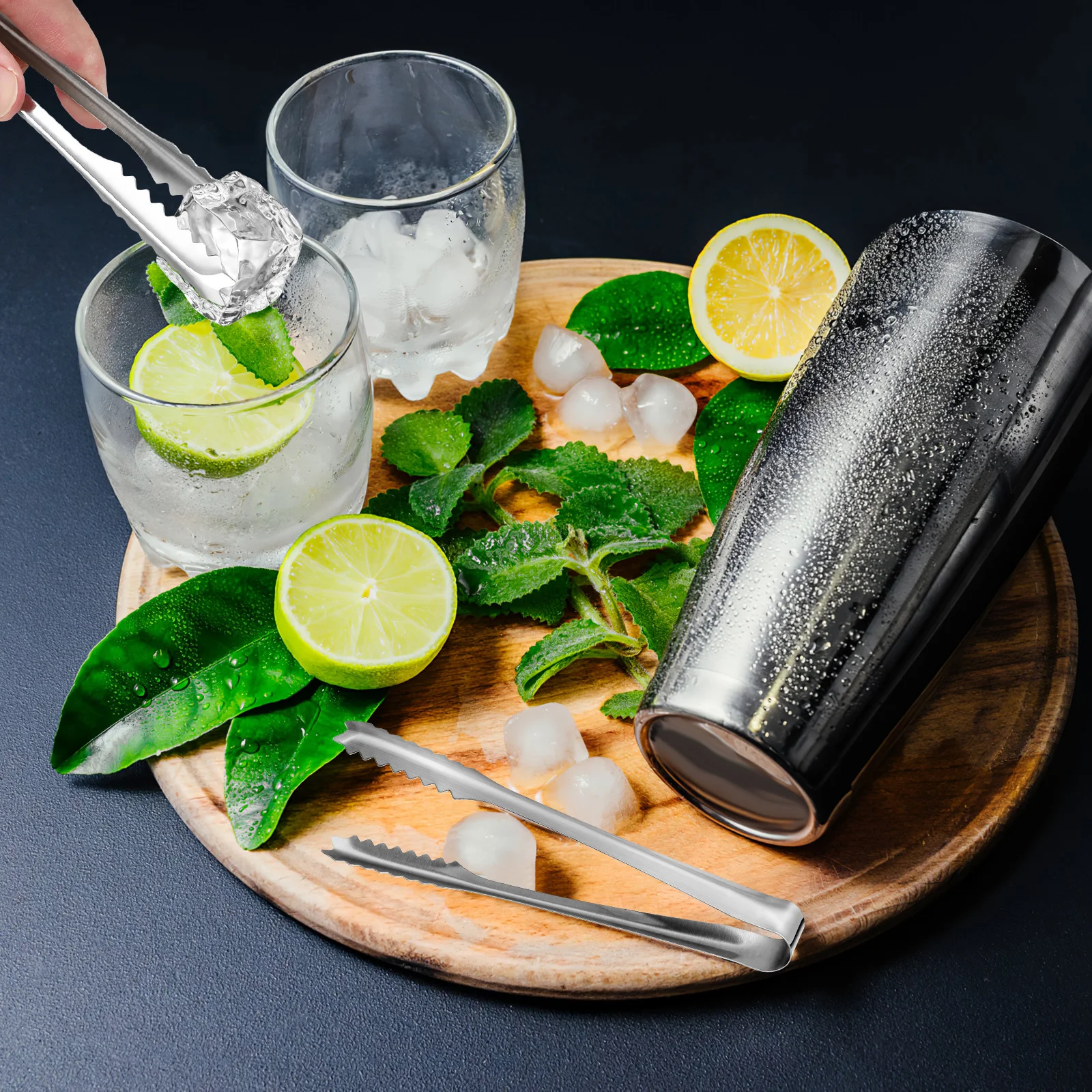 

1pcs Stainless Steel Ice Heavy Duty Ice Cube Tongs For Kitchen Bar Picnic Buffet Multifunctional Serving Tongs