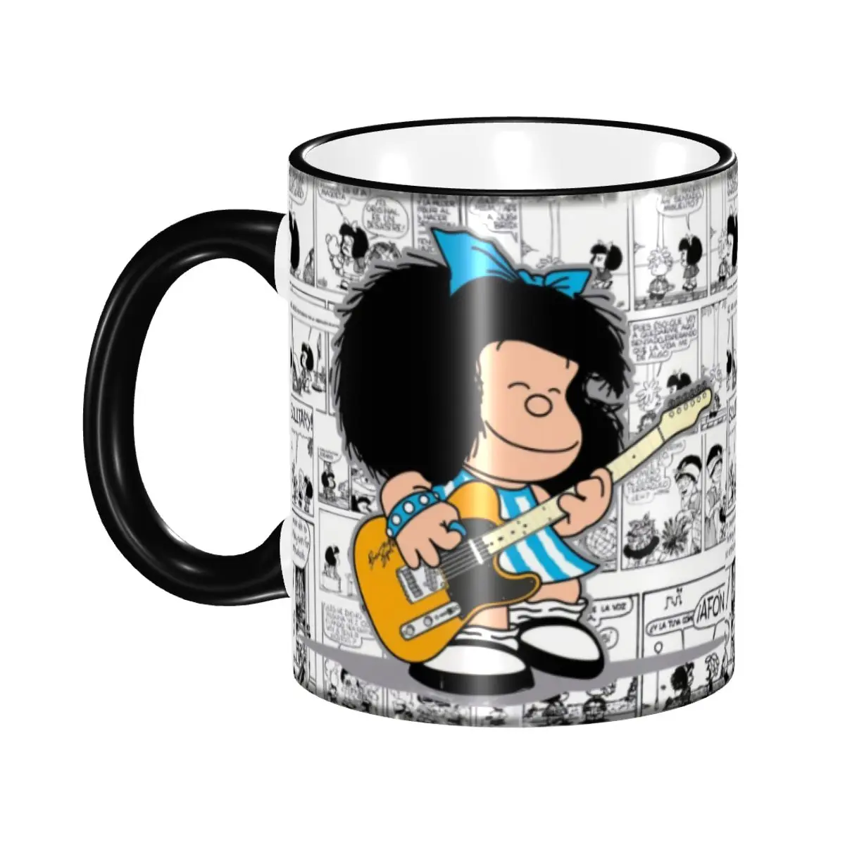 M-Mafalda Kawaii Vintage Quino Comic Cartoon Mang Anime Mugs DIY Ceramic Milk Tea Coffee Cups