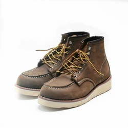 Men's work safety boots motorcycle snow boots wings mens casual shoes outdoor Climbing shoes mens hunting boots red Vintage
