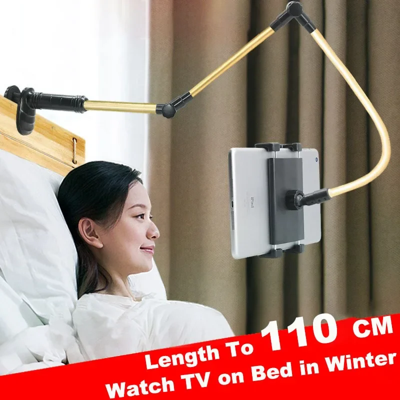 

Складная подставка для телефона с длинной рукой и планшетом, держатель для Ipad Pro 12,9 Samsung Kindle 5-14 дюймов, вращение на 360 градусов, крепление для настольного планшета