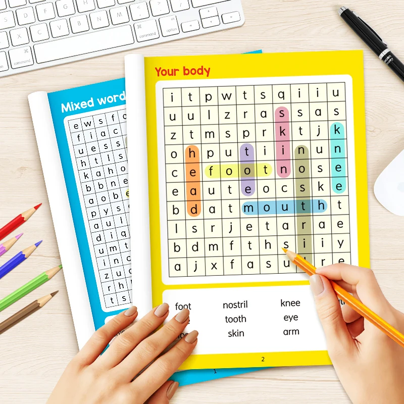 Word Spelling Book for Children's English Word 32 Pages, Spelling Game Treasure Hunt Book, Searching for Hidden Words view 3