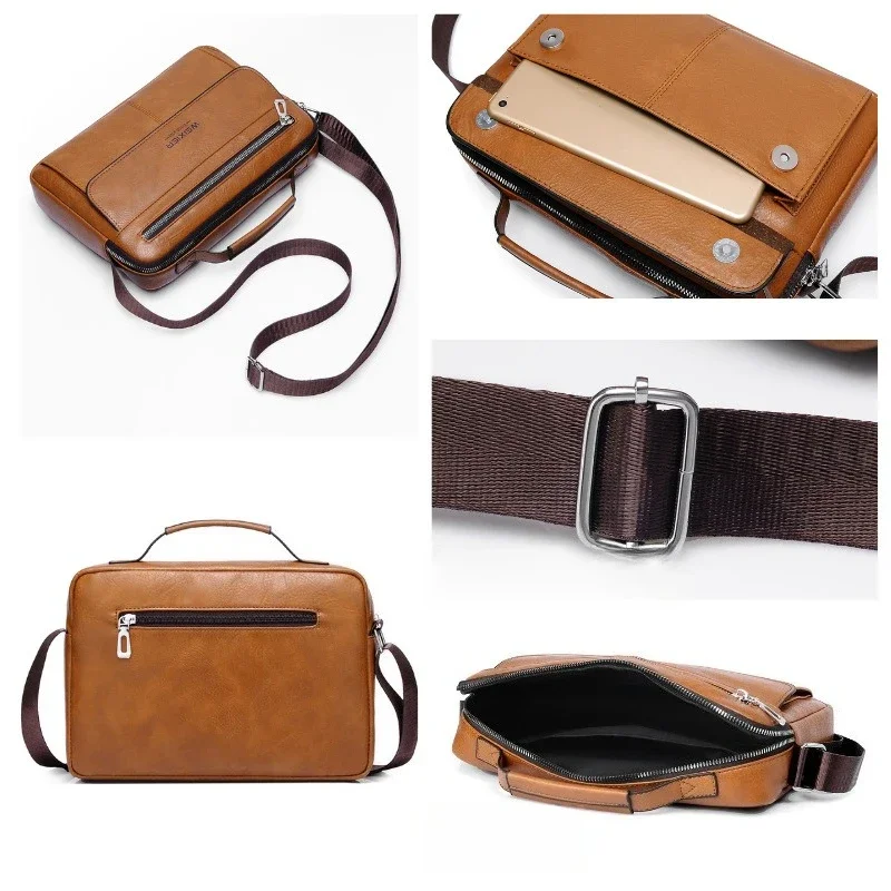 حقيبة يد رجالية جديدة لعام 2025 حقيبة يد فاخرة ذات سعة كبيرة من جلد البولي يوريثان مناسبة للسفر والعمل في الهواء الطلق