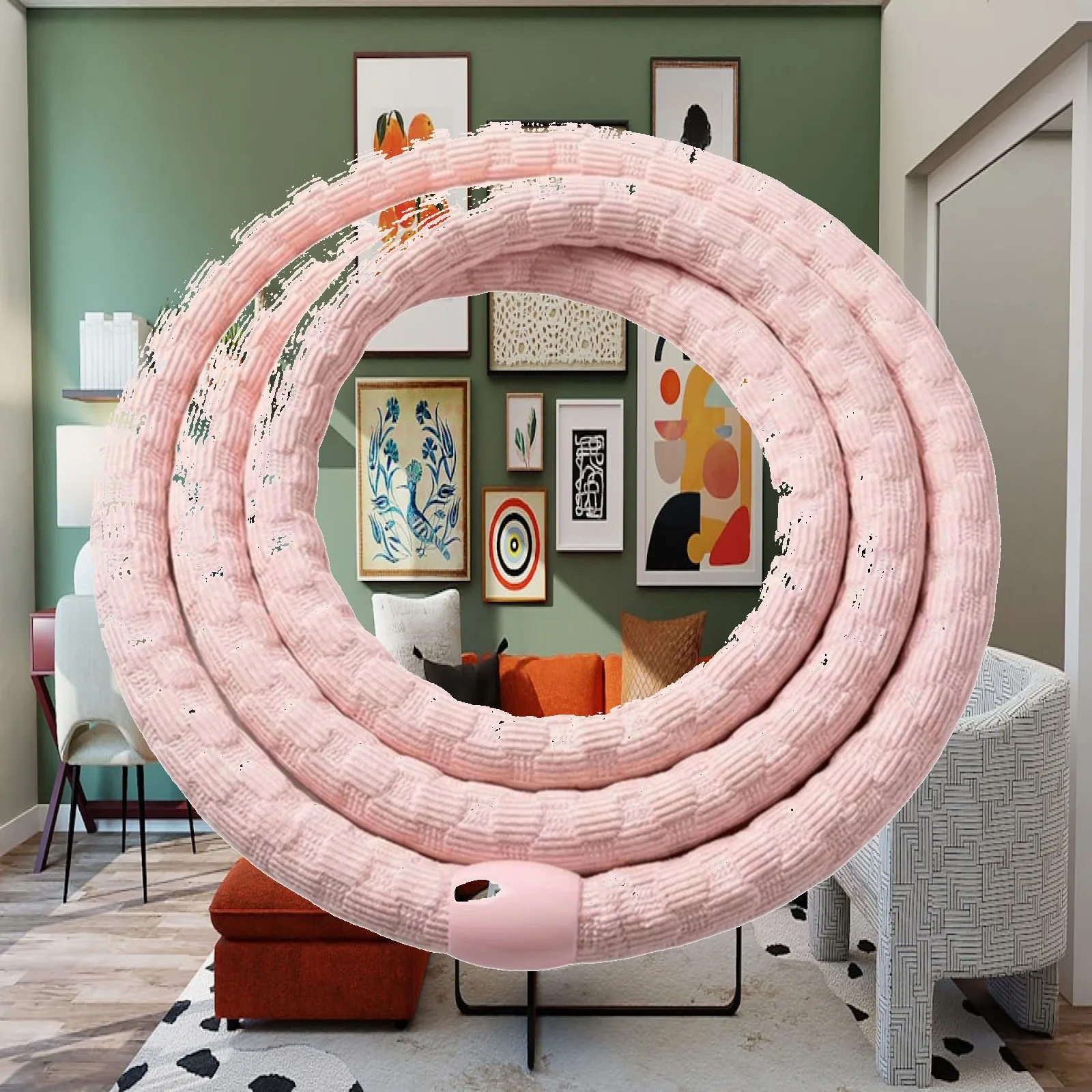 Foldable Gymnastic Fitness Hoop Metal Coil Workout Accessory for Home Gym Multifunctional Abs Exercise