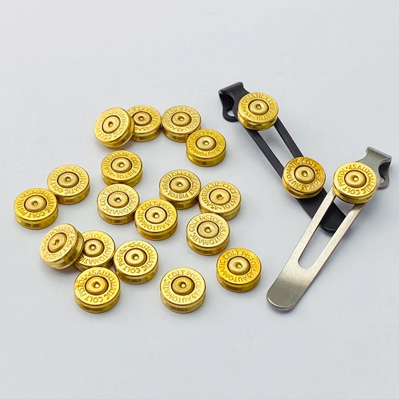 2/6/10pcs Brass Primer Screw Steel Flame Flashlight Clip EDC Knife Bullet Shell Clip Screw