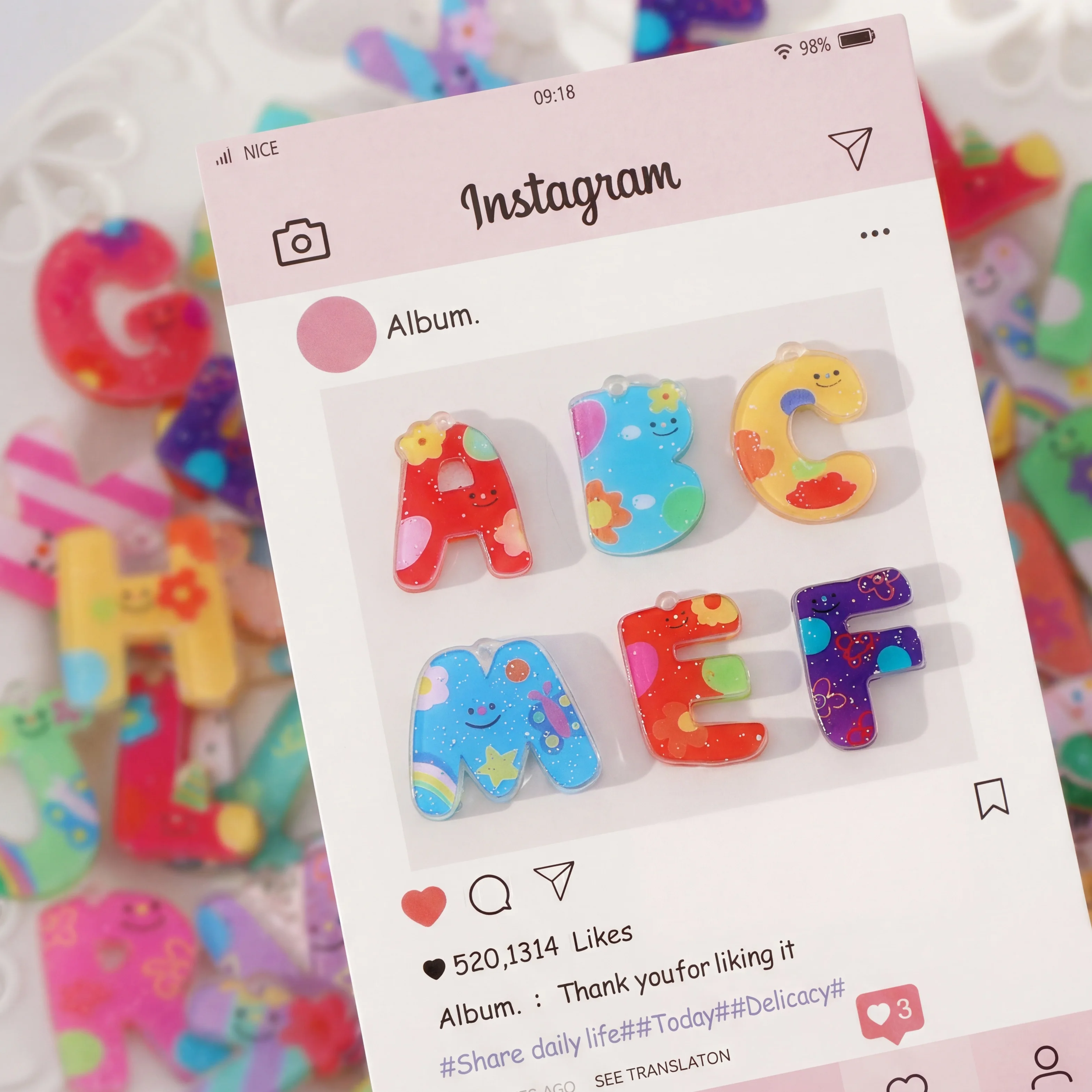 

5/26Pcs Acrylic Colored Graffiti Alphabet Pendants Cute English Letter Charms For Necklace Bracelet Keychain Making Accessories