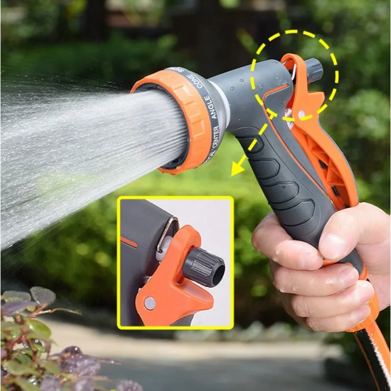 ABFU-For Watering Lawn Garden Hose Nozzle Heavy Duty Pressure Hand Sprayer Spray Nozzle For Car Washing Pet Bathing Sidewalk Cle