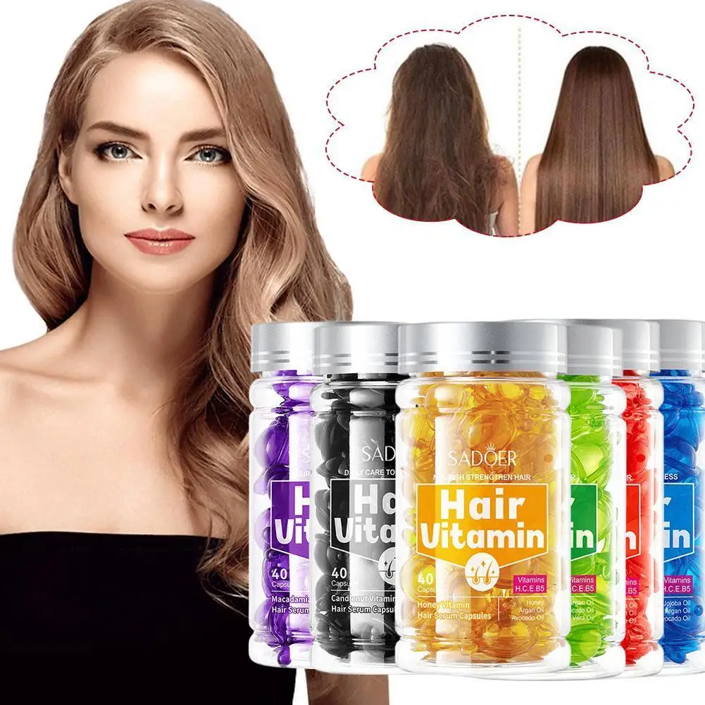 

40 Capsules Honey Brew Hair Essence Capsules Hair Care Essence Damaged Nutrition Repair Hair Splitting Improvement Treatment