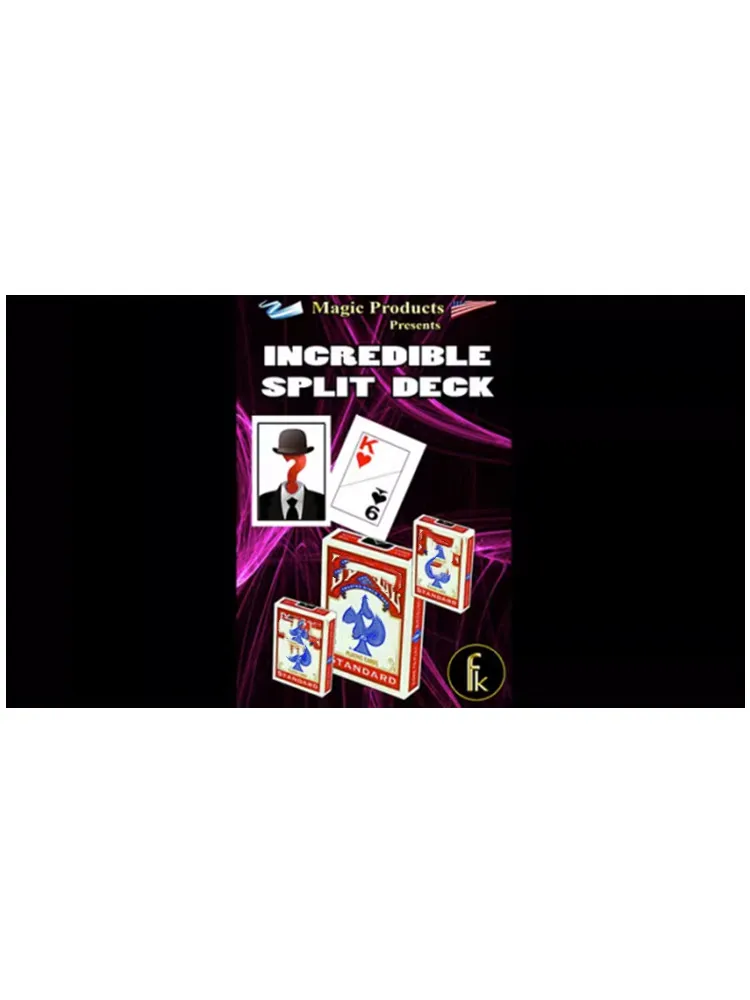 Incredible Split Deck Plus (Gimmicks and Online Instructions) Close Up Performer Card Magic Tricks Beginner Magician Illusions