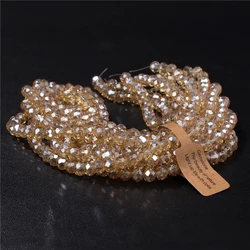 4x6mm/5x8mm Gold Color Glass Rondelle Faceted Austria Crystal Loose Spacer Beads For DIY Bracelet Jewelry Making Accessories