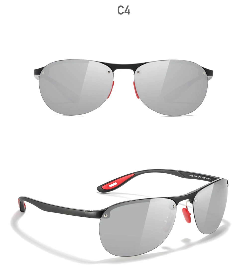 KDEAM Ultraleichte polarisierte Sonnenbrille für Herren, sportlich, elastisches TR90-Material, große Größe, 63 mm Linsenbreite, Angelbrille – Detail 14
