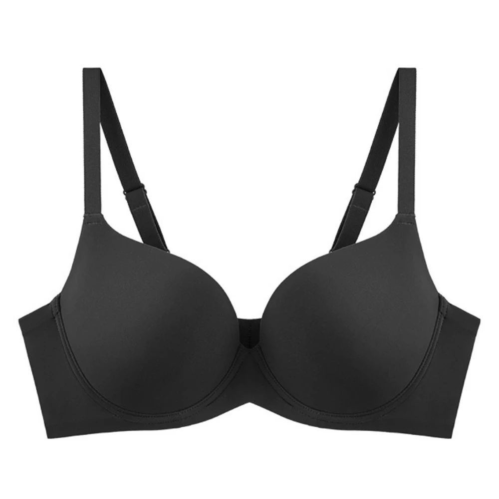 Glossy Traceless Bra Thin Version Push Up Underwire Anti-sagging Lift Minimalist Fashion Women's Underwear