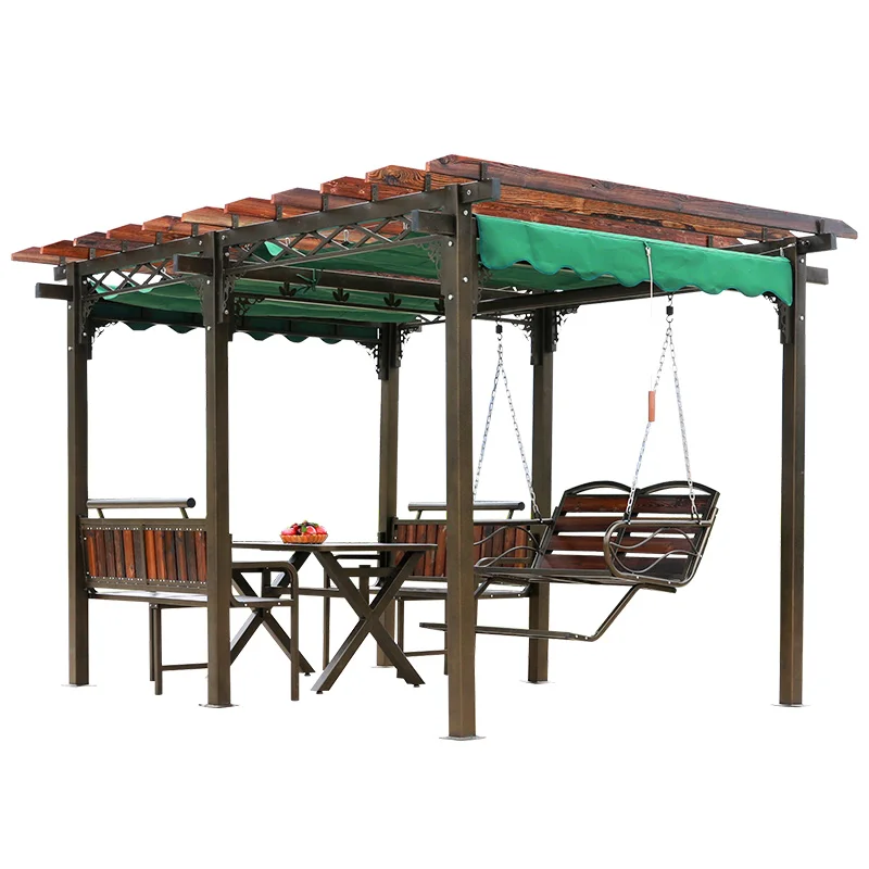 Grape rack anticorrosive wood outdoor courtyard table and chair flower rack outdoor leisure gazebo climbing rattan rack