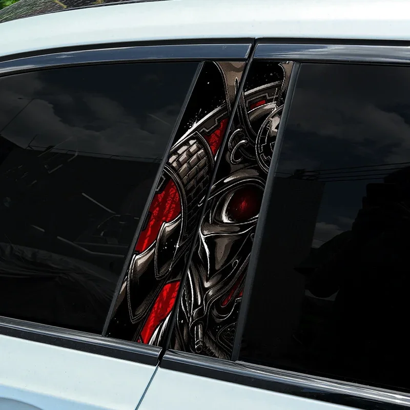 1PC JDM Samurai Car Stickers Auto B Pillar Waterproof Cool Decoration Cover Scratches DIY Car Doors Pillar Vinyl Decals