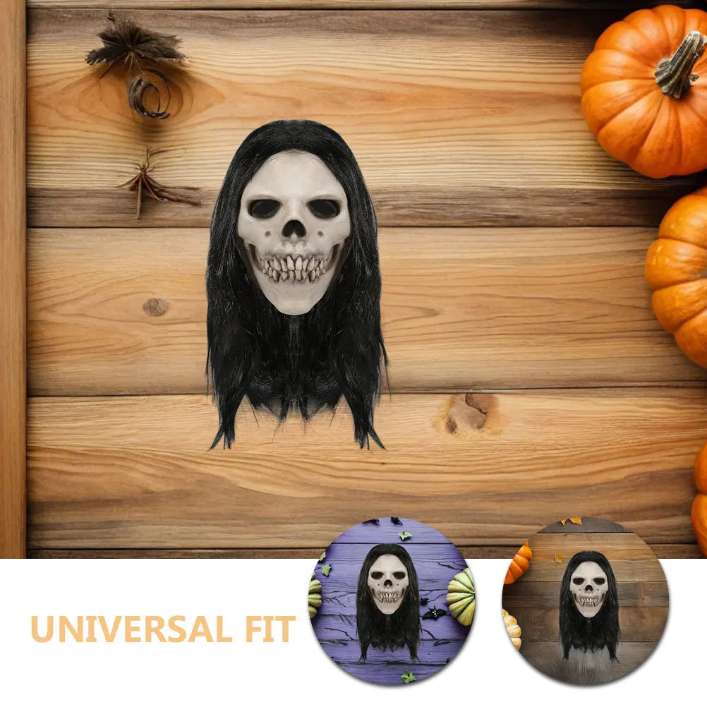 قناع جمجمة لكامل الوجه من اللاتكس، غطاء رأس رعب واقعي للبالغين، غرفة الهروب للهالوين، حفلة تنكرية