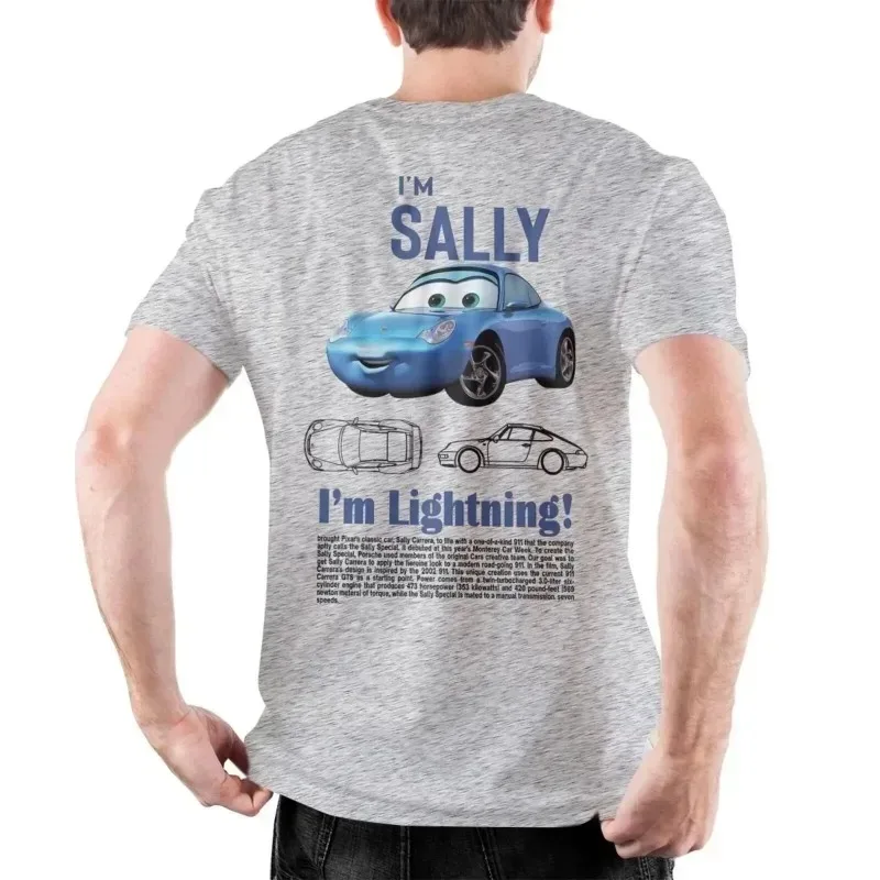 Men Sally I\'m Lightning Cars T Shirts Mcqueen Cotton Clothing Creative Short Sleeve Round Collar Tee O Neck Oversize Streetwear