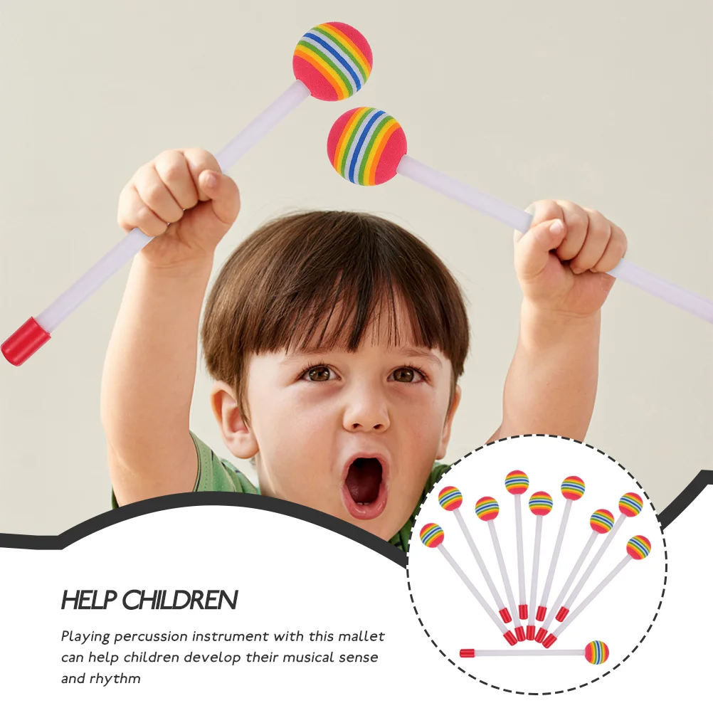 

10 Pcs Beat The Drumstick Mallets Drumsticks for Drummer Musical Instrument Drumming Beginner Colored