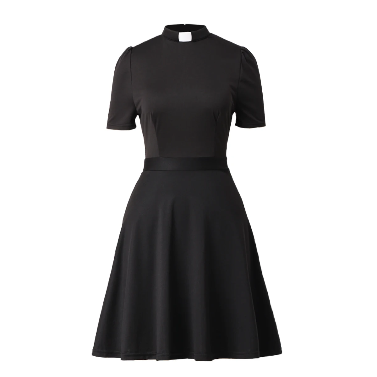 Catholic Church Women Clergy Tab Collar Dress Black Mass Dress