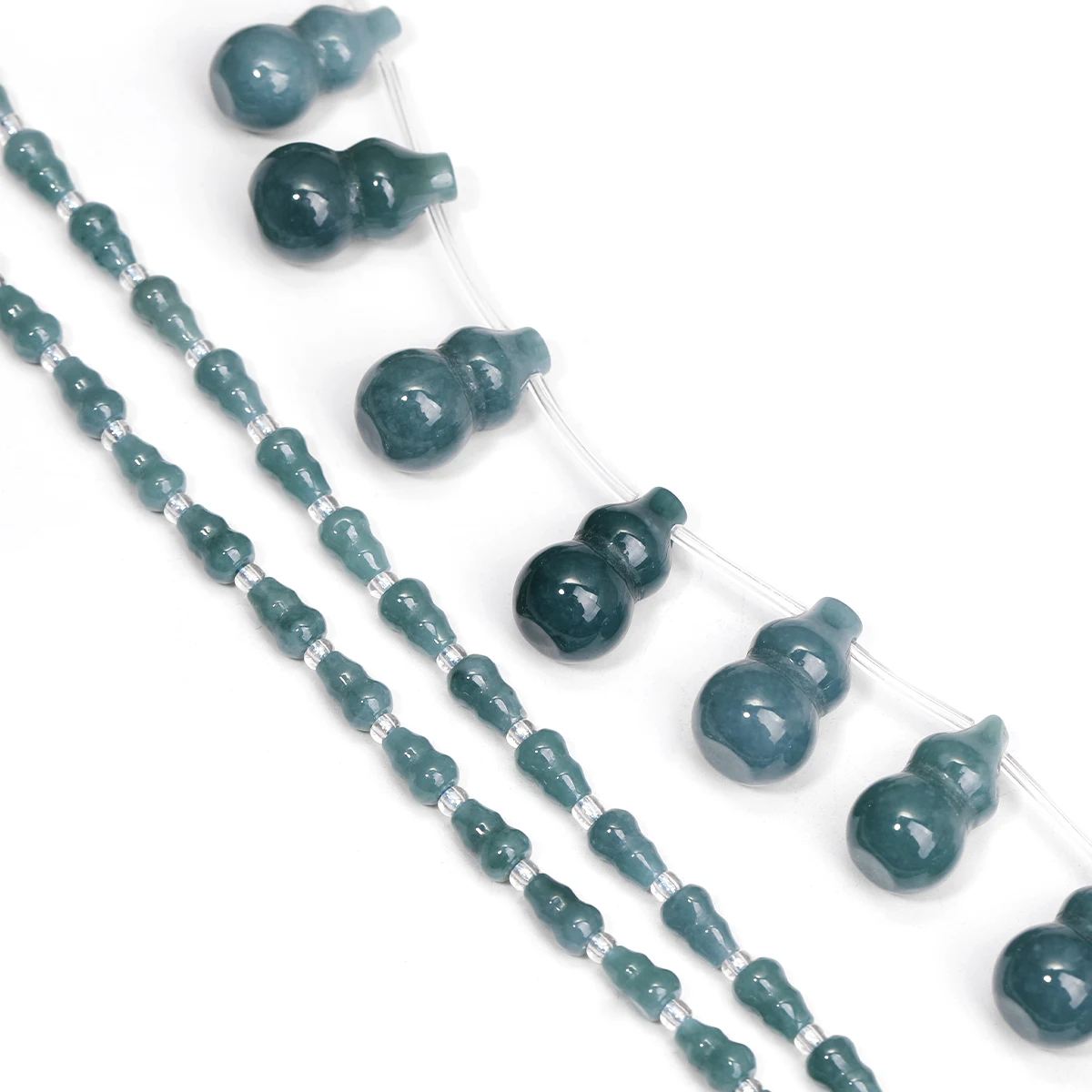 1 Strand/Natural Ice Blue Jade Gourd Accessories DIY Necklace Earrings Gourd Pendant Prayer for Peace Blessing Gift