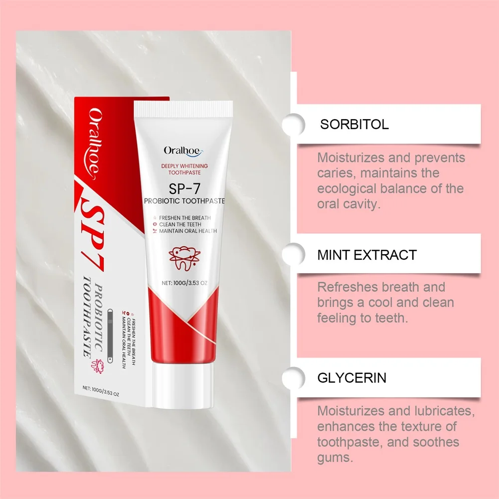 Probiotics Brightening Toothpaste Ultra Whitening Deep Cleaning Soothes And Protecting Gums Fresh-Breath Toothpaste Oral Care