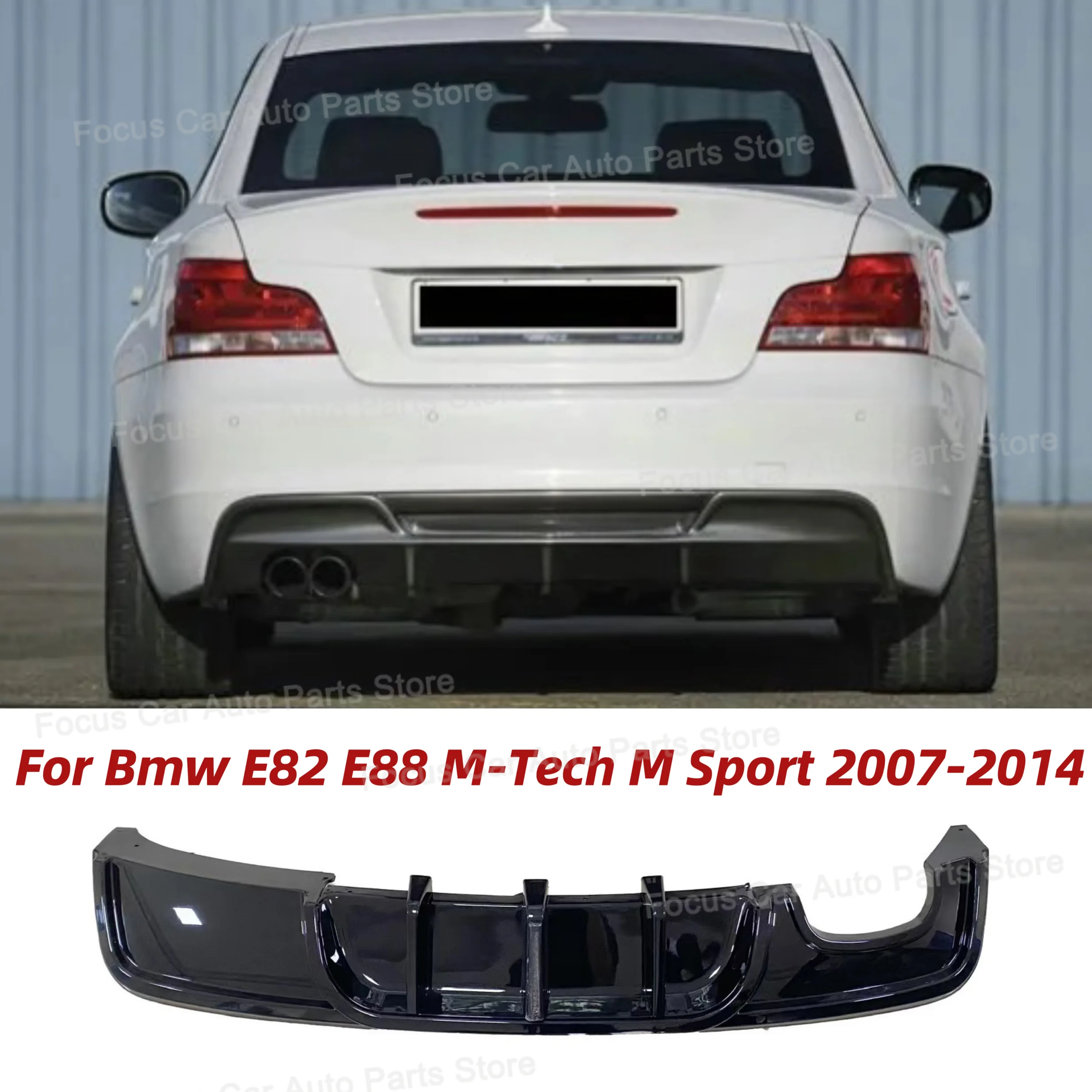 For Bmw E82 E88 M Performance Style Rear Diffuser Rear Bumper Lip Splitter 1 Series 120d 125d 130i 135i M-TECH 2007-2014 Tuning