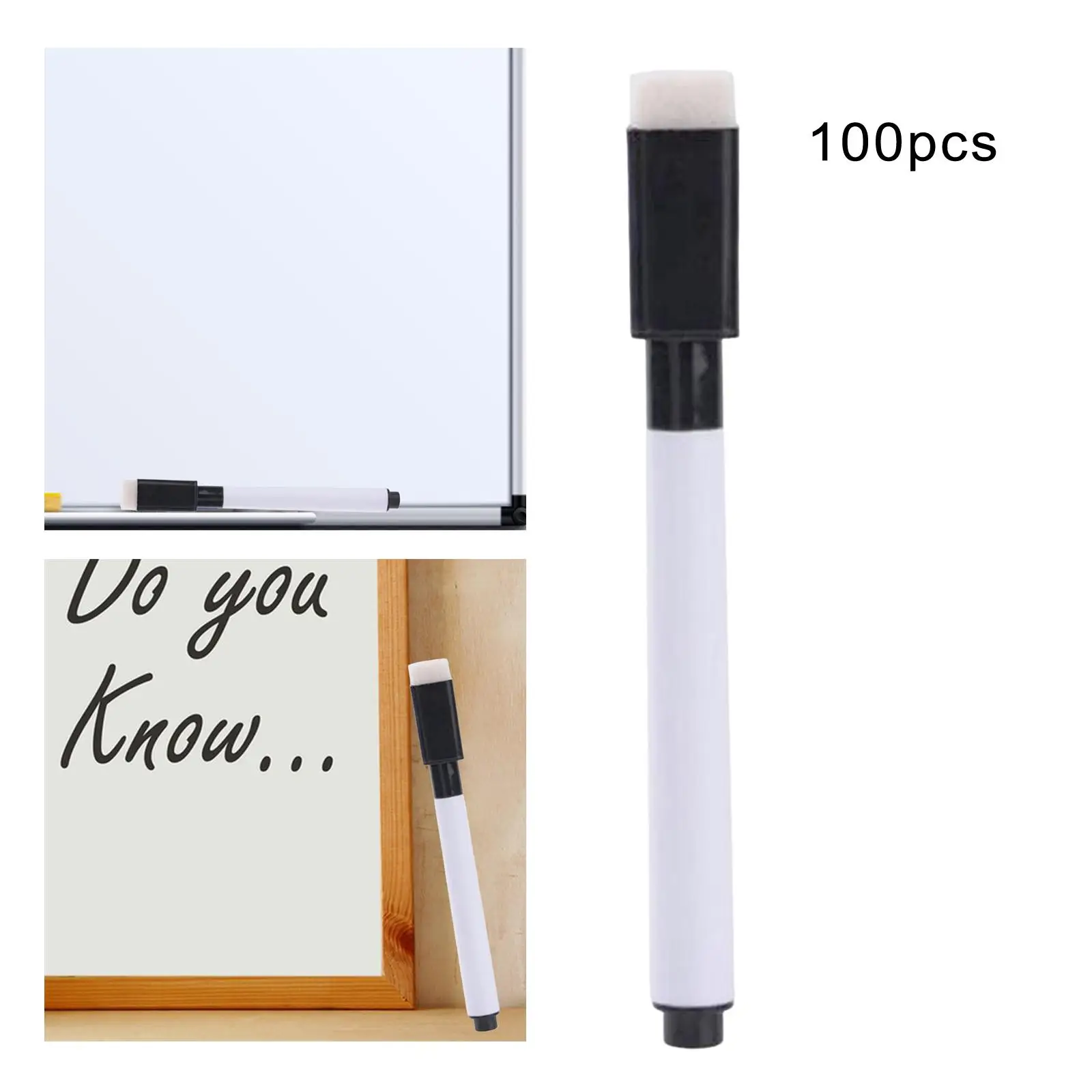 Imagem -03 - Canetas Marcadoras Whiteboard com Borracha Canetas de Água para Escola e Escritório 100 Pcs por Conjunto