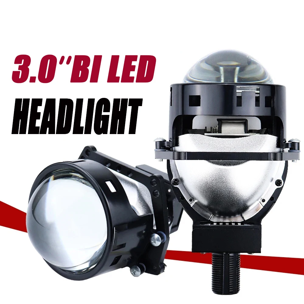 

3.0 Inch Bi Led Projector Lens Car Headlight H4 H7 9005 9006 High Low Beam Bi LED Lenses Bulb 120W 20000LM Hella 3R Auto lamp