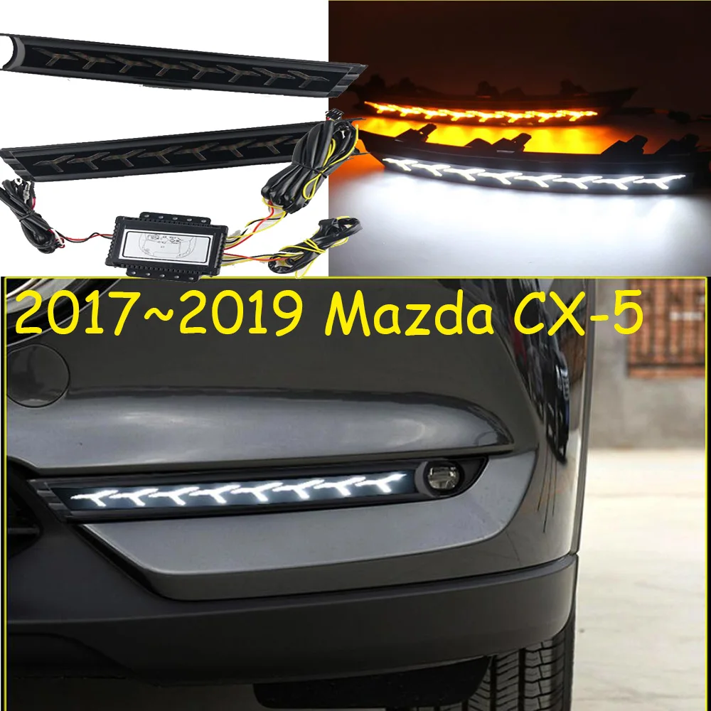 

car accessories bumper headlight for Mazda CX-5 daytime light 2017~2019y motor DRL LED auto cx5 headlamp fog light