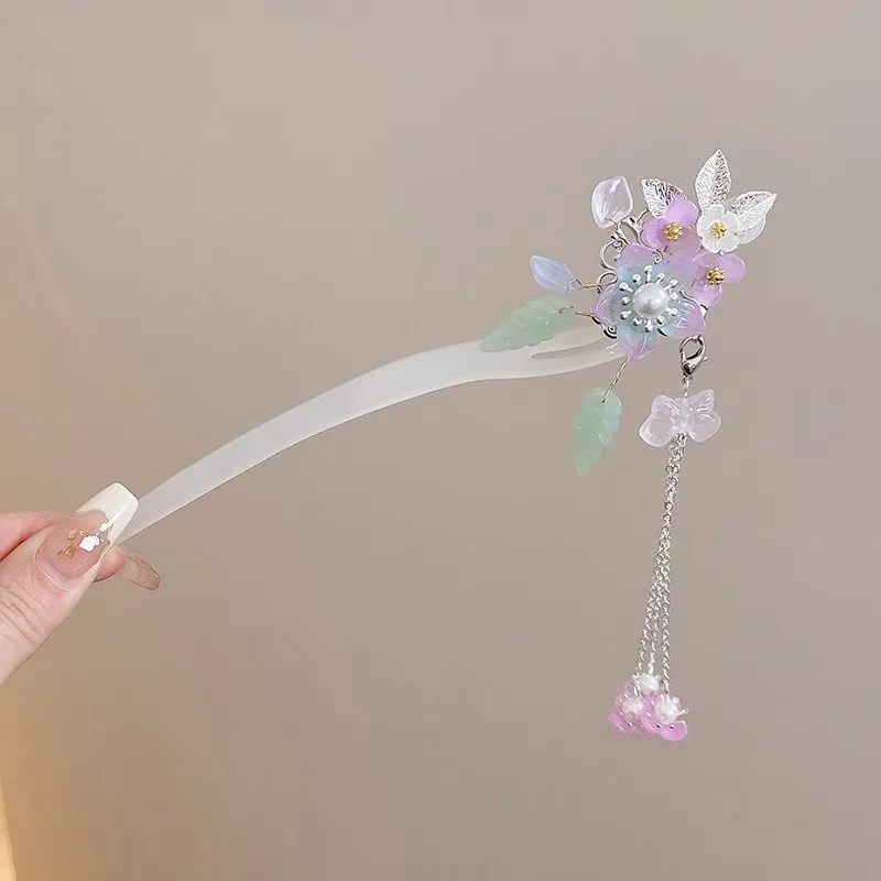 Licht Luxus Blume Haarnadel Für Frauen Chinesischen Stil Floral Schmetterling Quaste Haar Stick Elegante Metall Schmuck Haarnadel Haar Clips – Detail 9