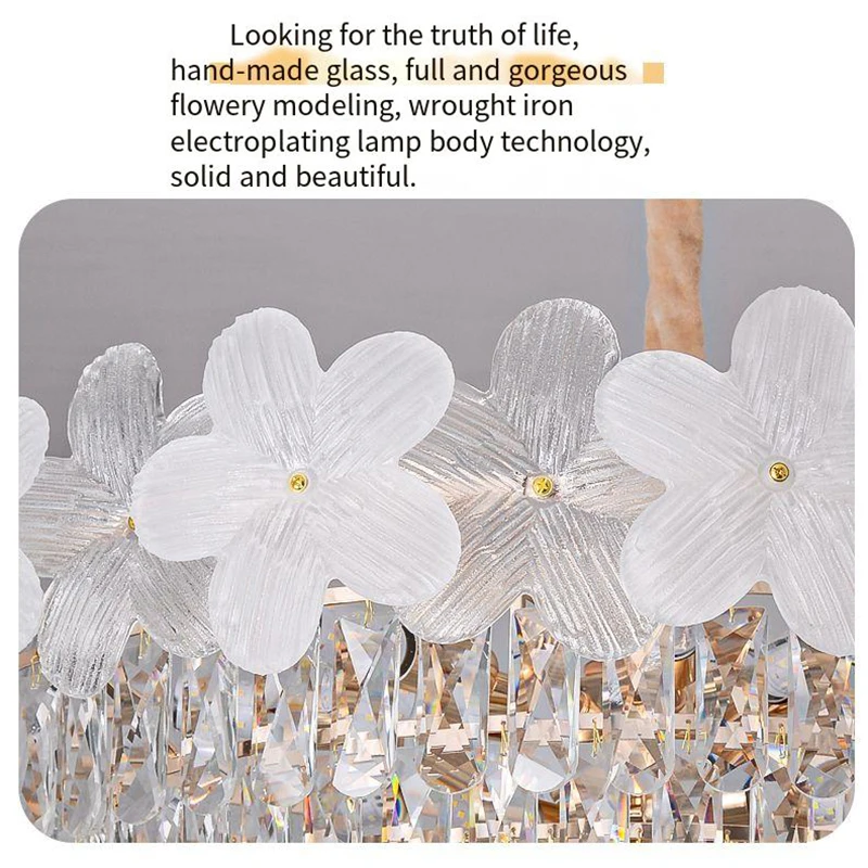 Small Flower Crystal Chandelier Ceiling  Ceiling Home Modernlight Fixture Suspension Bedroom Chandelier Led Light Hanging Lamps