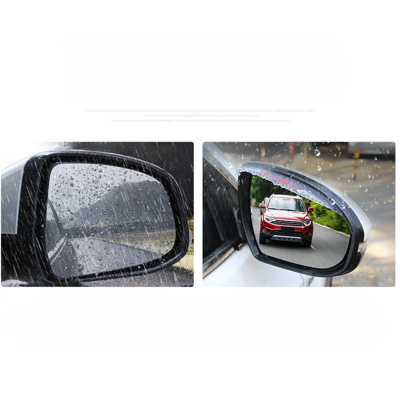 Universal Car Rearview Mirror Rain Eyebrow Transparent Rain Shield Rain Shield Waterproof Sticker Decoration Cartoon Logo New