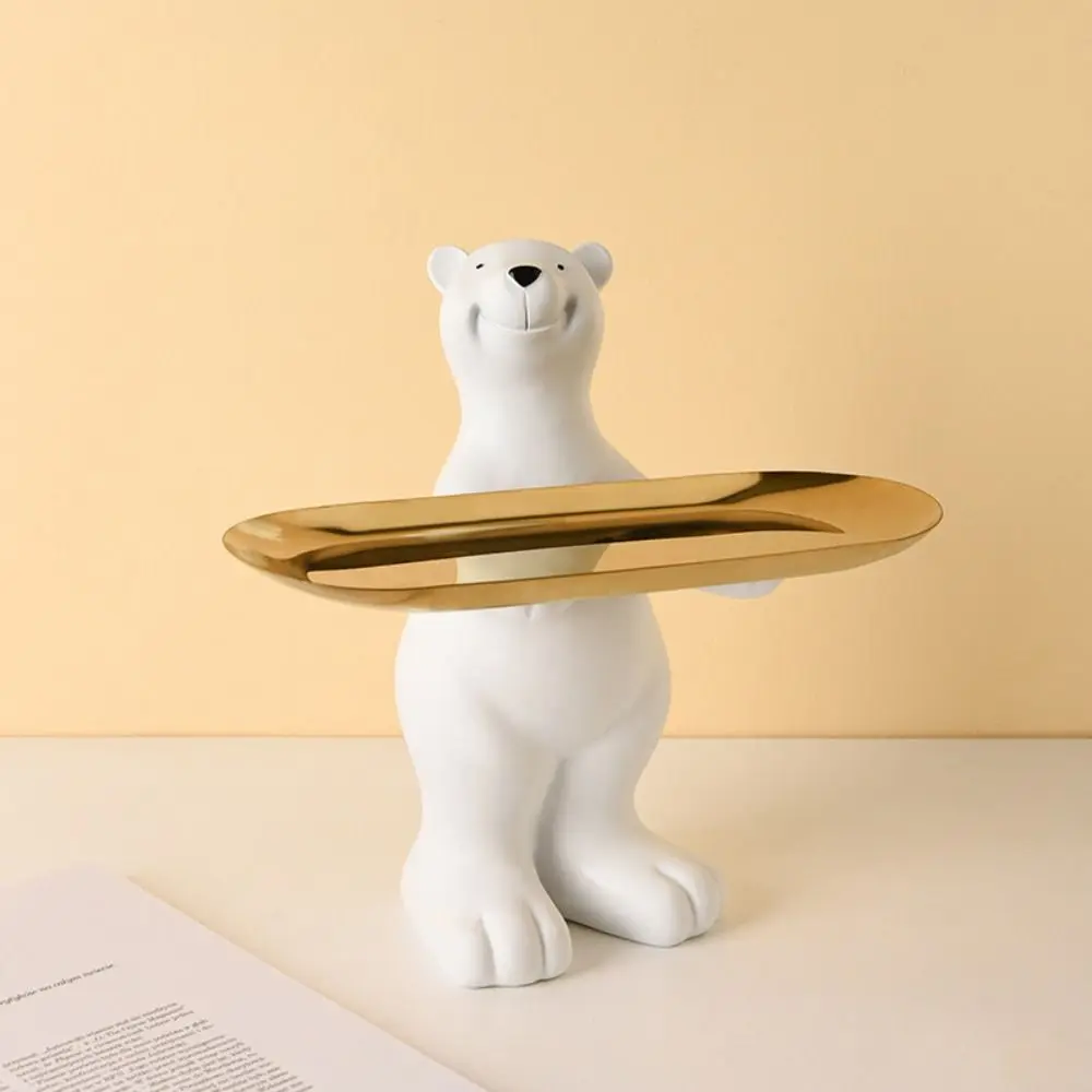

Многофункциональный лоток для хранения ключей из смолы в форме медведя, креативная стойка для хранения, милый изысканный шкаф для хранения тарелок