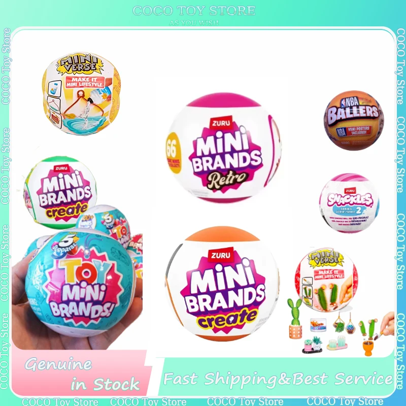 

В наличии Оригинальные мини-бренды Zuru Surprise5 Retro Series2 Создайте мини-игрушку Миниатюрное украшение для комнаты Игрушки T филоны Подарок на Хэллоуин