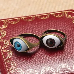 New Vintage Punk Gothic Rings Eye Rings Exaggerated Fashion for Men Women Eyes Rings Jewelry