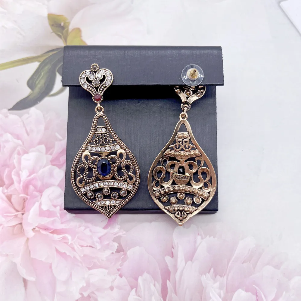 Neovisson Vintage Big Earrings For Women Turkish Ethnic Wedding Drop Earring Handmade Body Jewelry Clothing Accessories