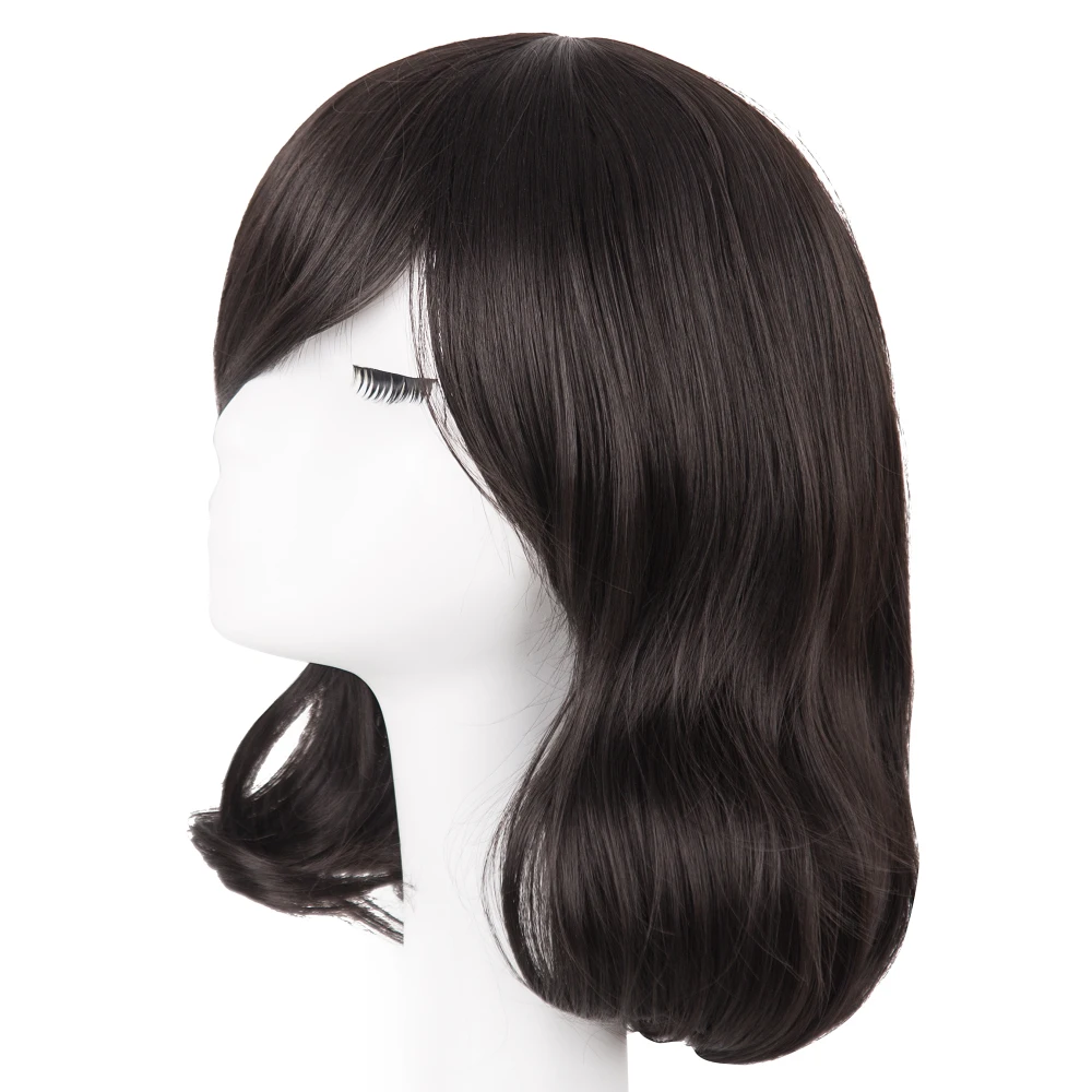 Brown Wig Fei-Show Synthetic Heat Resistant Medium Wavy Hair Costume Cosplay Carnival Halloween Party Women Hairpiece