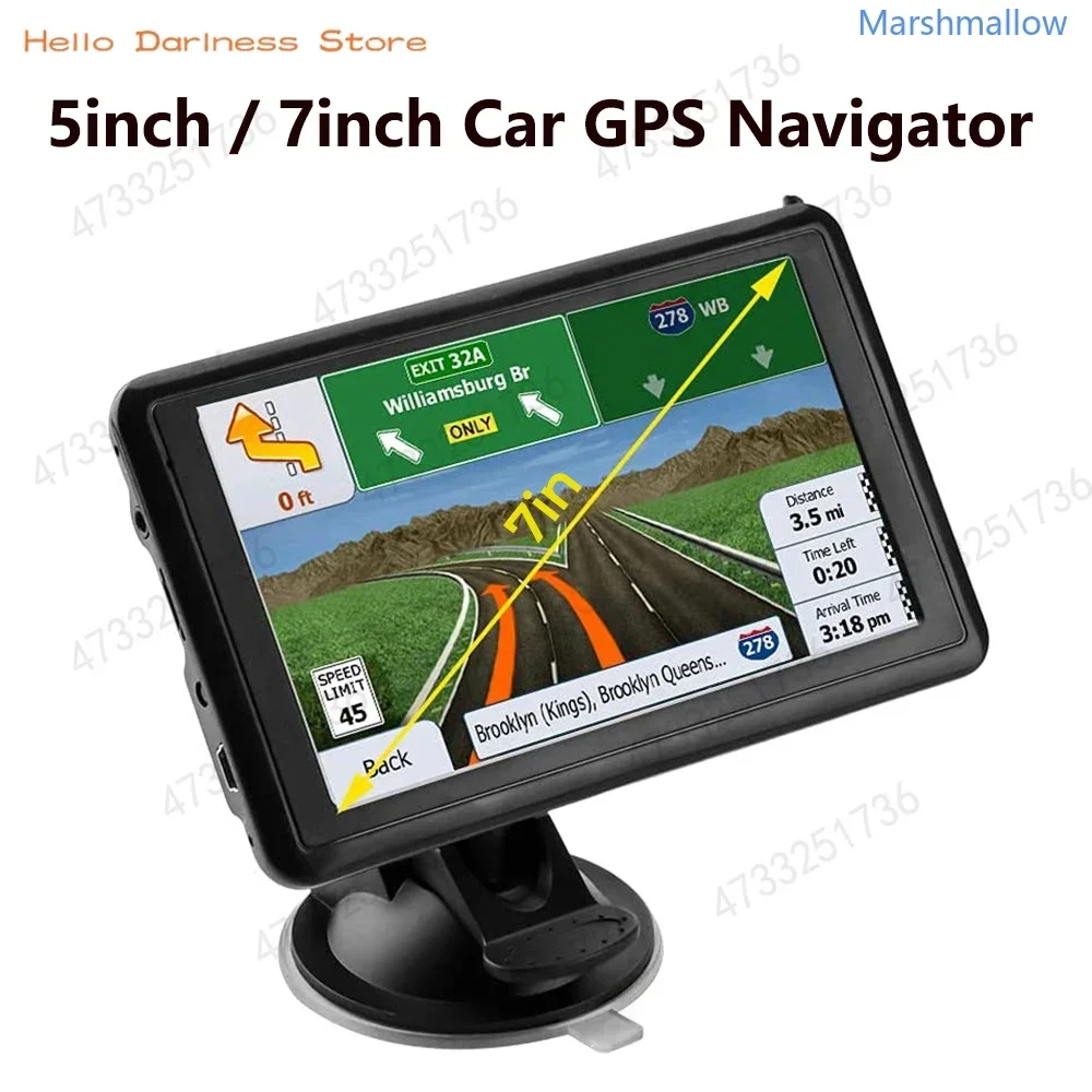 5inch/7inch  Car GPS Navigation HD Touch Screen GPS Navigator Truck 3D Mode Sat Nav 8G+256M 2023 Europe Map GPS Navigators