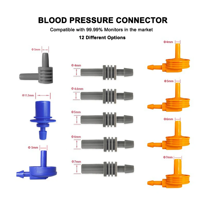 Air Hose Tube Adapter Cone Connector Parts for BP NIBP Sphygmomanometer Digital Manual Blood Pressure Meter Patient Monitor Cuff