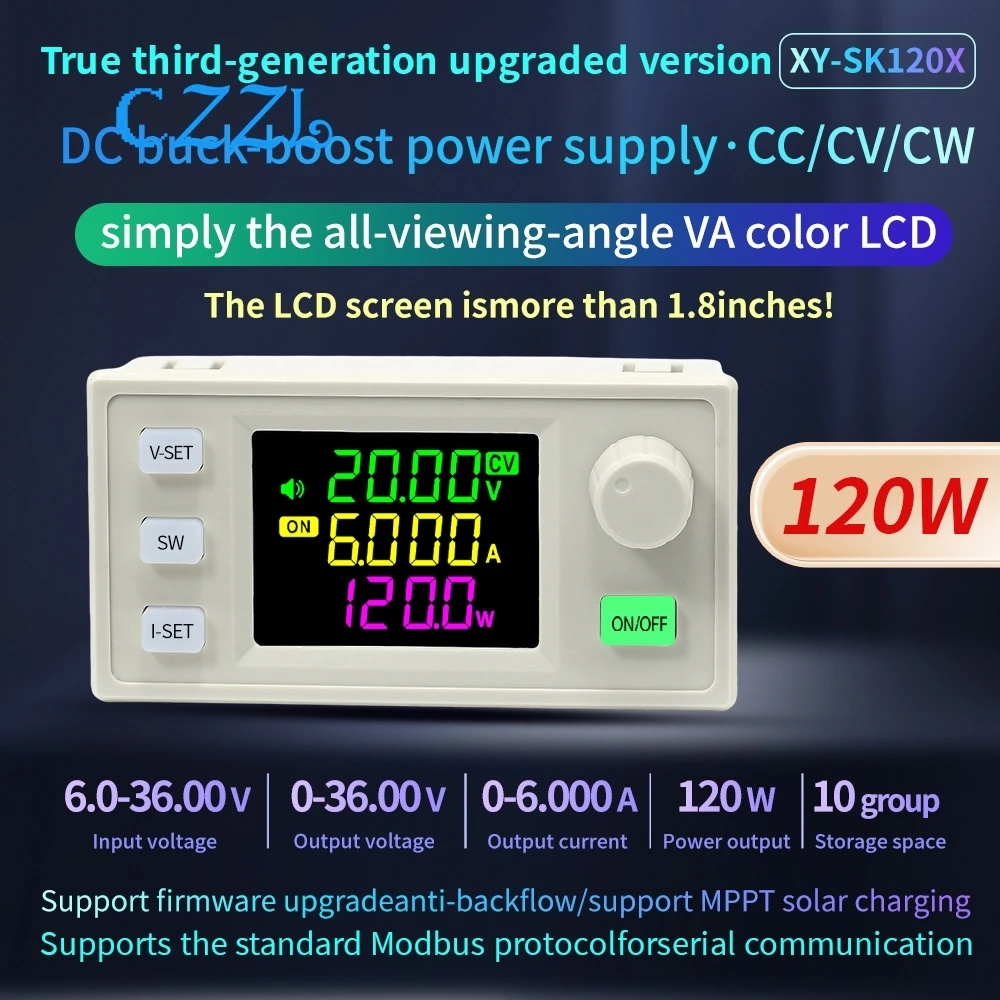 SK120X CNC DC Regulated Power Supply DC-DC Step Up/Down Bench 6-36V to 0-36V 120W USB Stabilized Voltage Boost Buck Converter