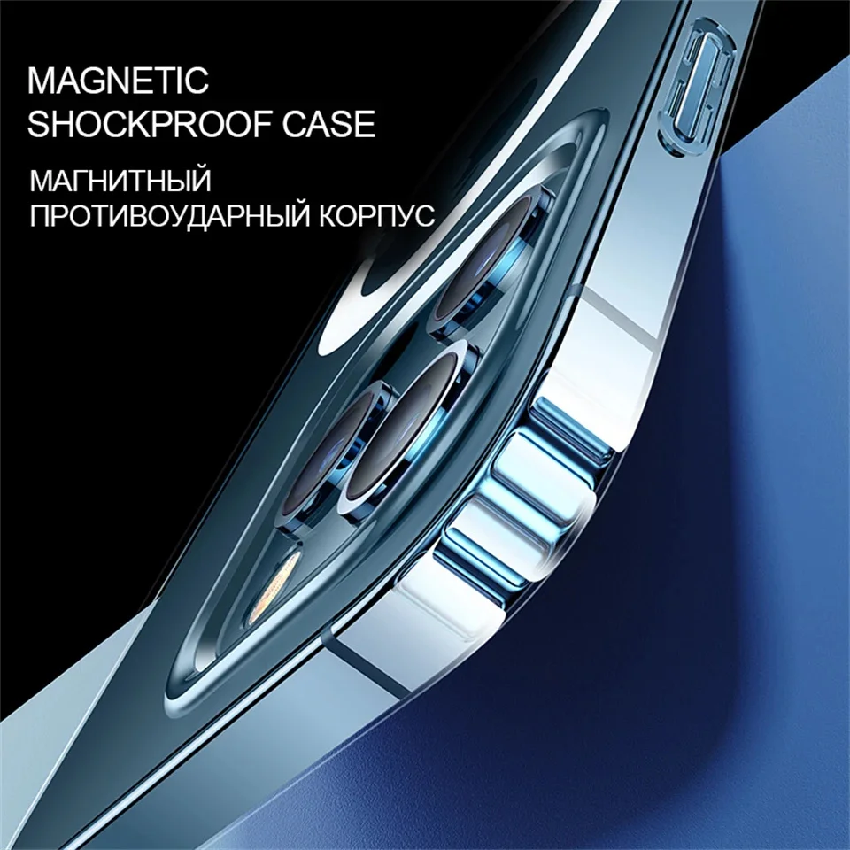 Drahtlose magnetische Abdeckung für Apple Magsafe Hülle iPhone 11 12 13 15 16 Plus 14 Pro Max 13 Mini klare Acrylhüllen – Detail 4
