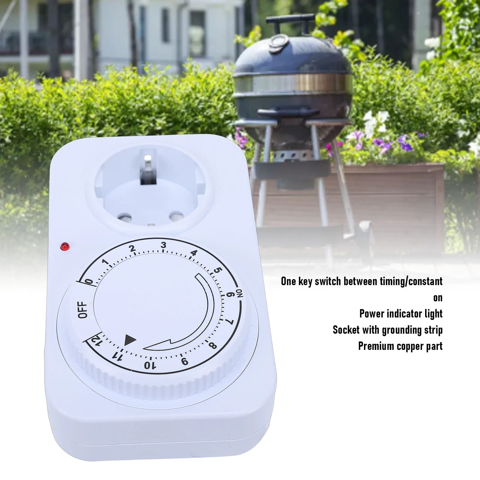 12 Hour Mechanical Timer Outlet Countdown Timer Outlet 4800W 16A IP44 30 Minute Interval 12 Hour Mechanical Timer Socket