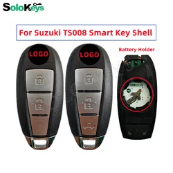 SOLOKEYS FCCID:TS008 para Suzuki SX4 Swift Vitara, carcasa de repuesto para llave remota inteligente, botón 3/4 con logotipo