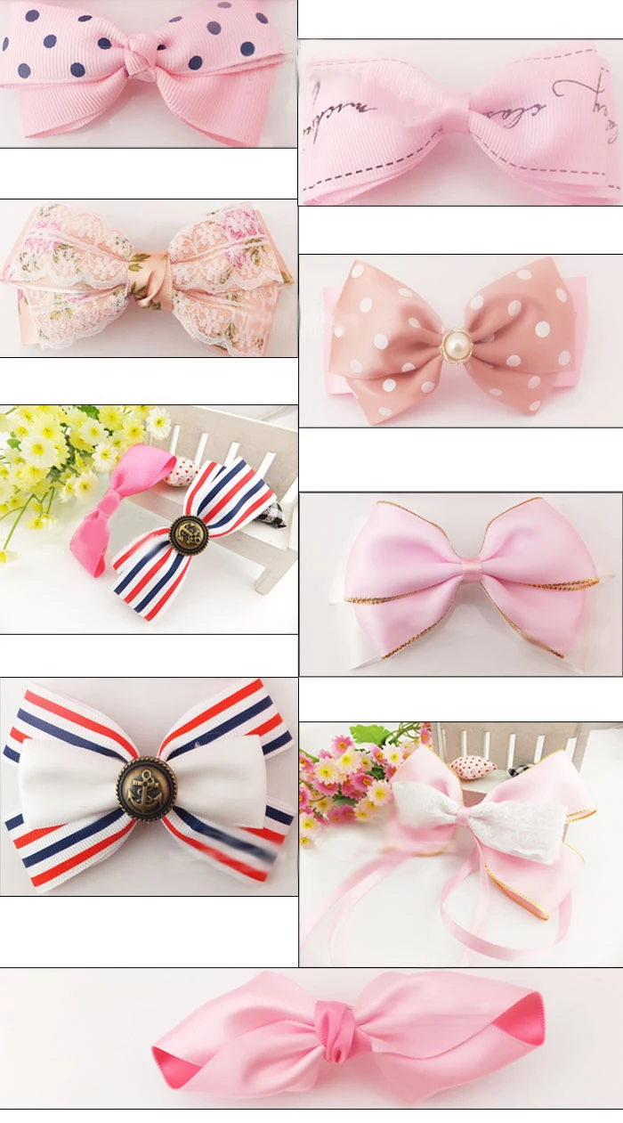 Patterned Grosgrain Ribbon Kit Cute Flower Ribbon Pack for Creative Crafts and Gift Embellishments