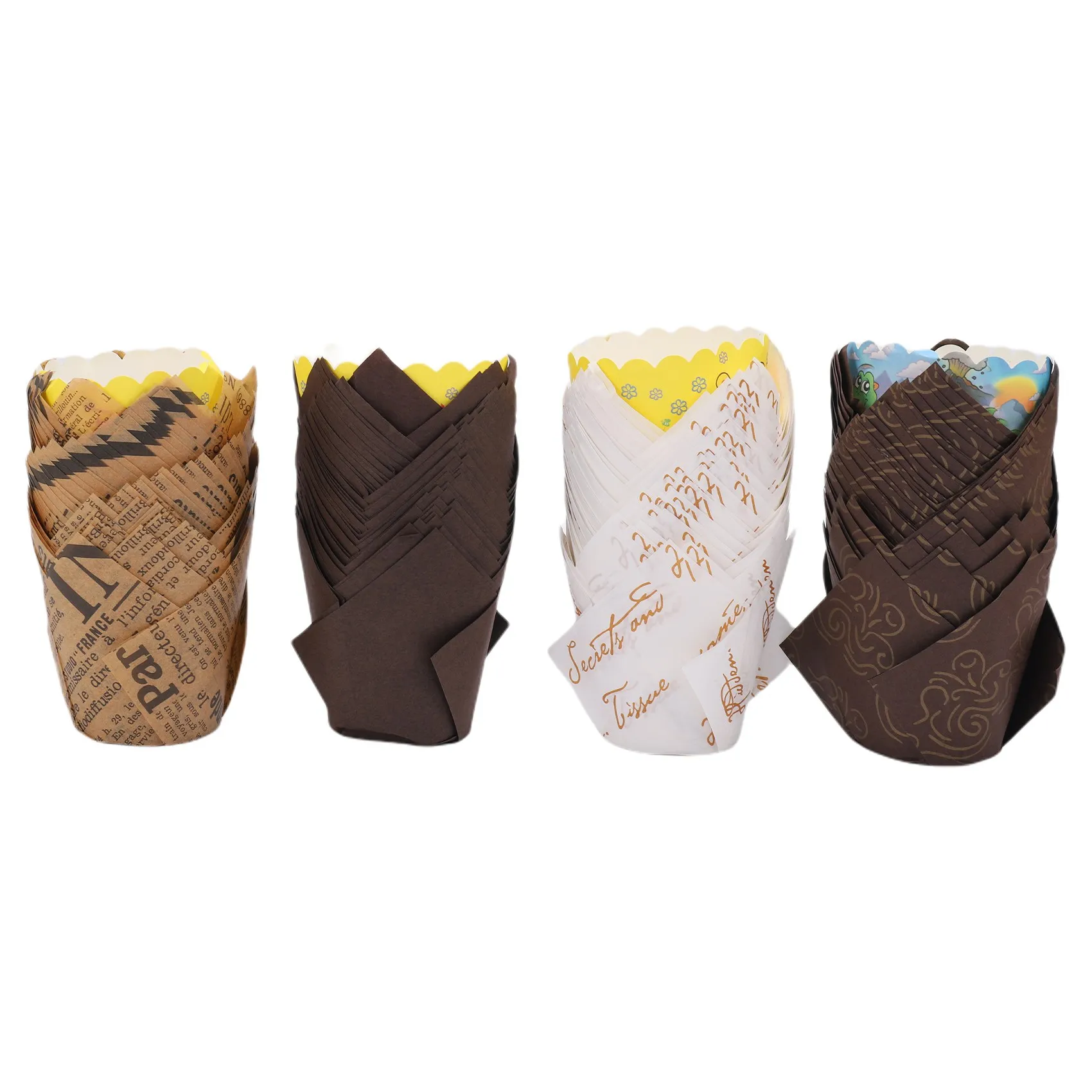 قوالب كب كيك RUAI، 200 قطعة من أكواب الخبز التوليب وأكواب المافن وبطانات الكب كيك لحفلات أعياد الميلاد