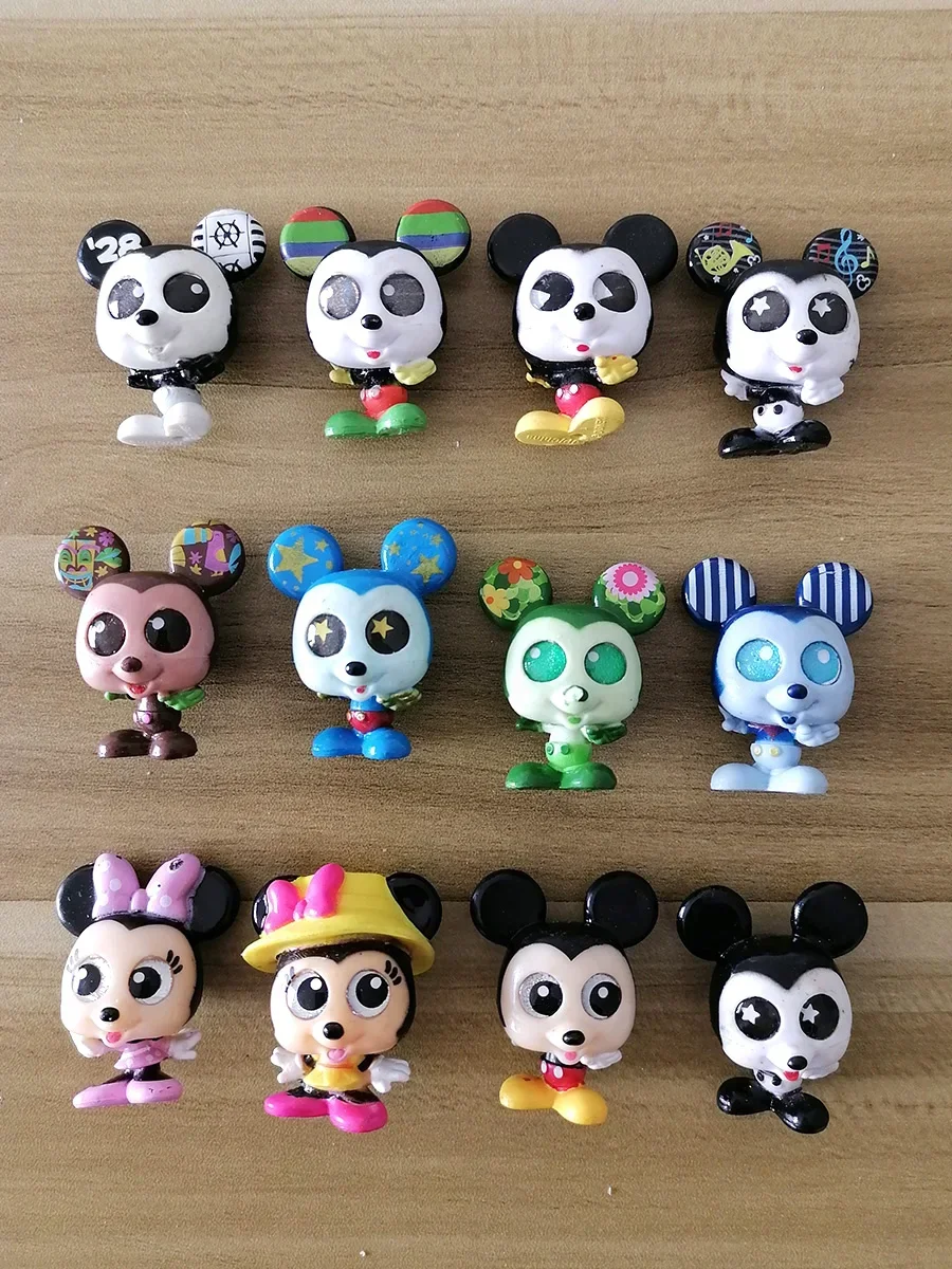 

Doorables Disney Cartoon Mickey Mouse Glittery Eyes Figure Limited Rare Doll Collection Children Christmas Gifts 12pcs